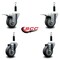 Service Caster 3.5'' Thermoplastic Rubber Swivel 7/8'' Expanding Stem Caster Set 2 Total Lock Brakes, 4PK SCC-EXTTL20S3514-TPRB-2-S-2-78 - alternate 4